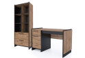 Kancelářská sestava 1.9 m dub wotan / černý Amino - Fotografie 1 Fotografie 1 - Kancelářská sestava 1.9 m dub wotan / černý Amino