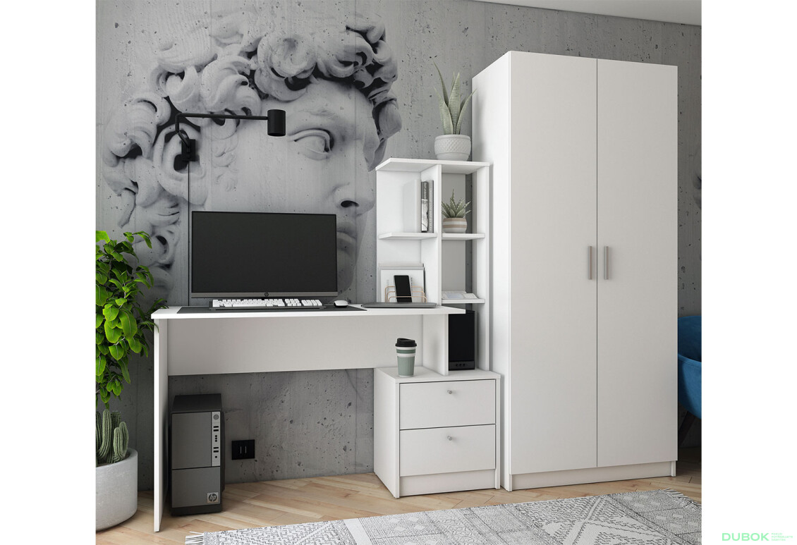 Psací stůl T7 bílý 136x55x138