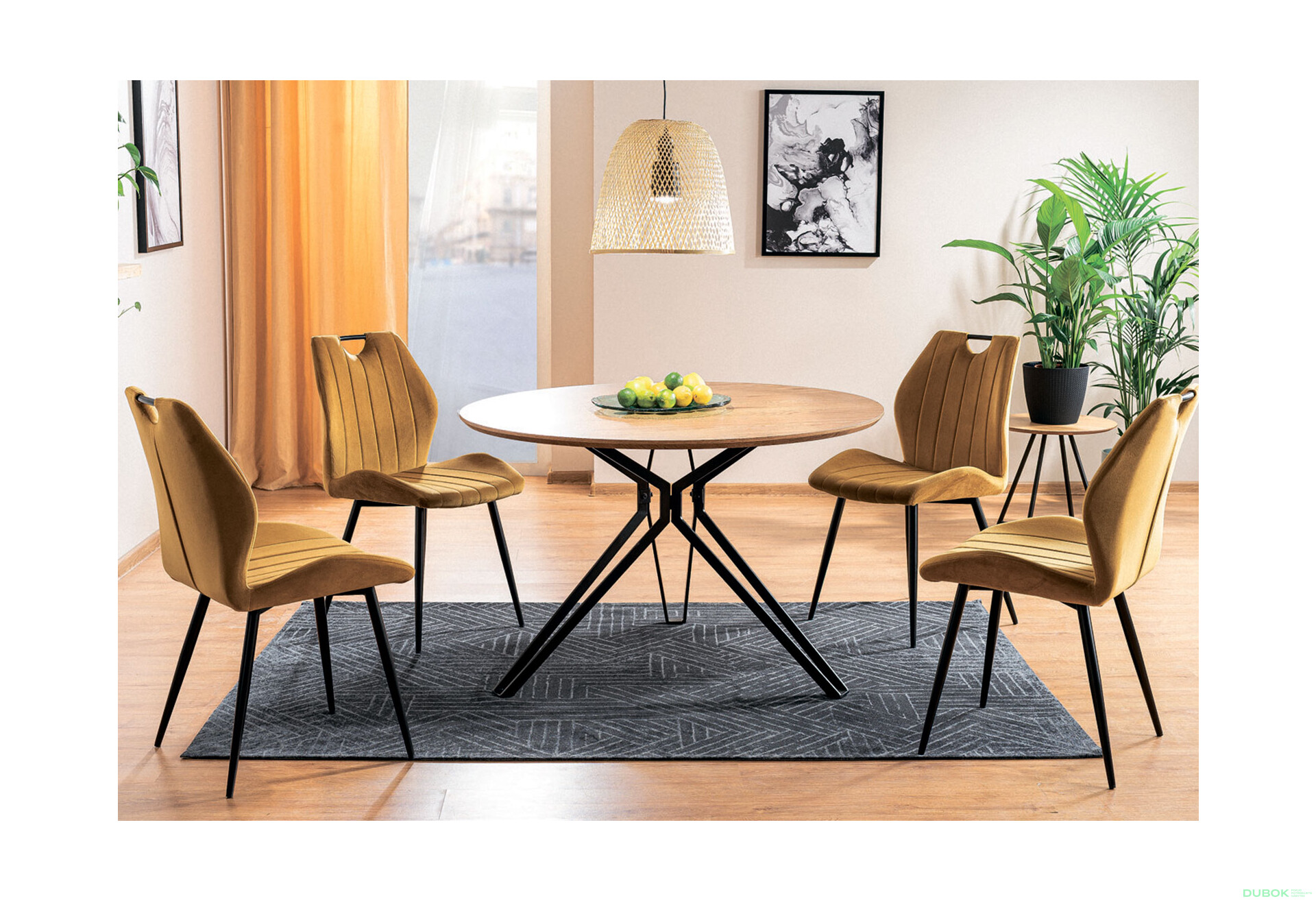 Fotografie 8 - Židle Arco Velvet karí Bluvel 68, matná černá kov