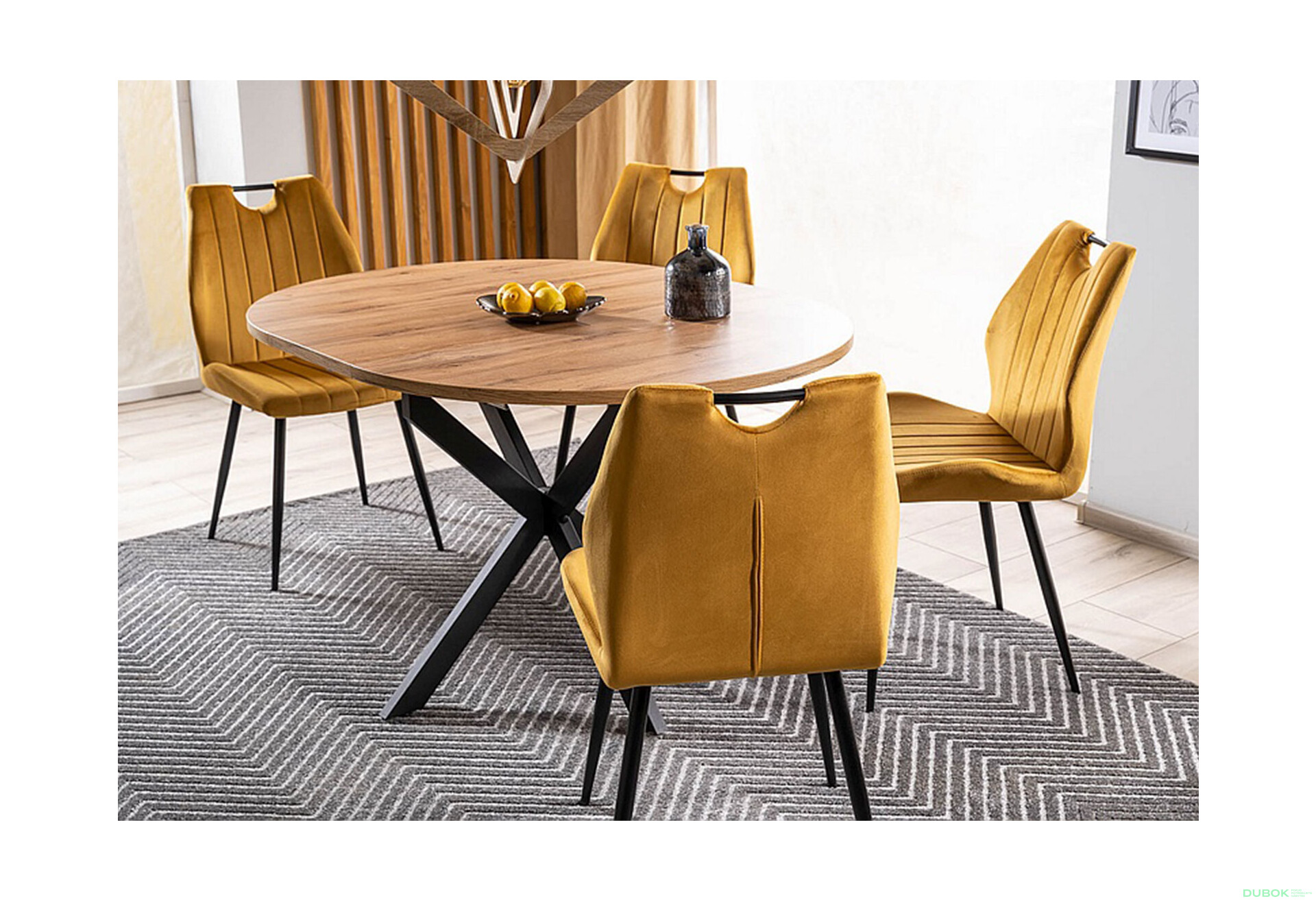 Fotografie 9 - Židle Arco Velvet karí Bluvel 68, matná černá kov