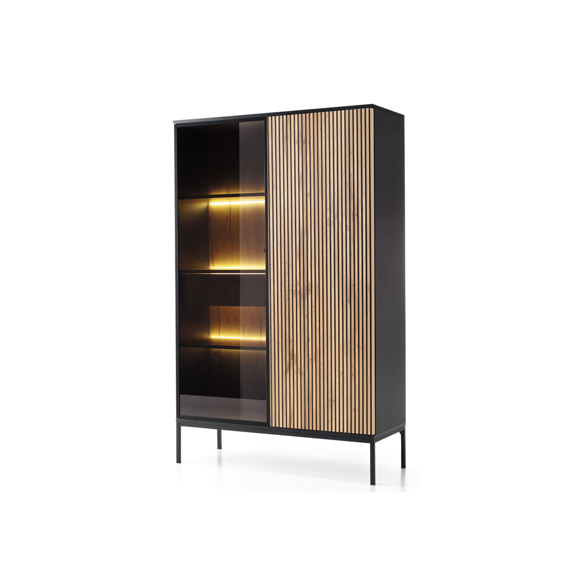 

Vitrína WTSZ104 3 pkt Led Sento černý / dub wotan