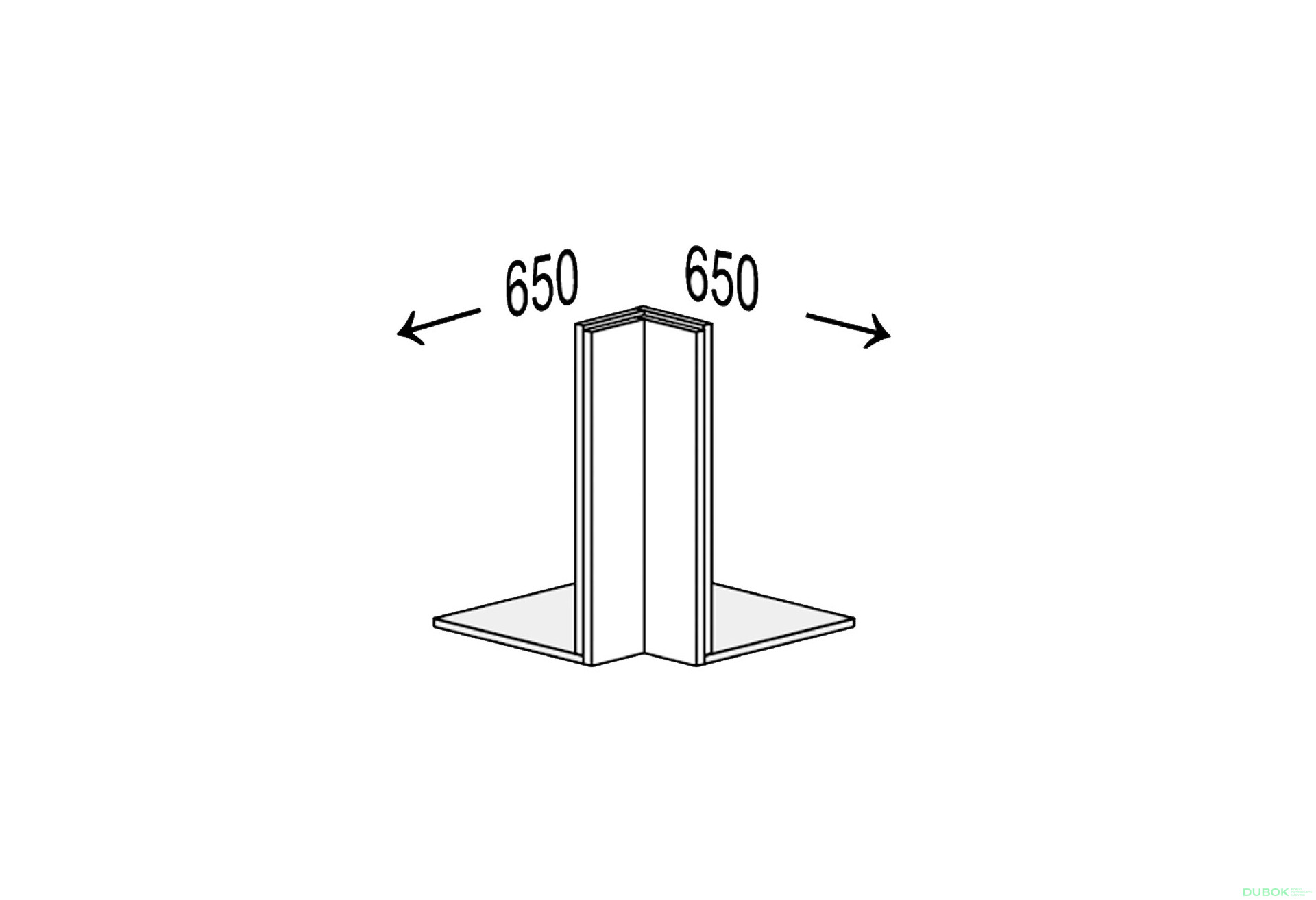 Fotografie 1 - Korpus Roh 90° Antresol Klam 360mm
