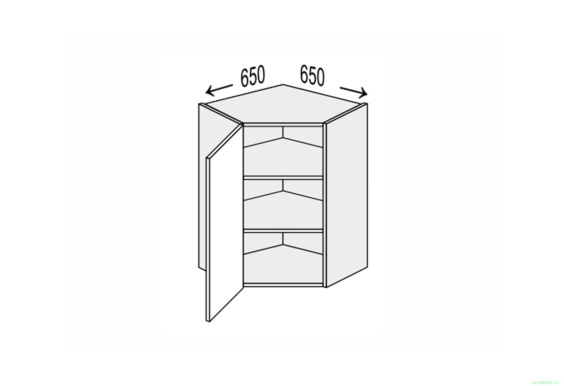 Fotografie 1 - Vrchní roh V 45°/720 (650x650) 1dveře Glory