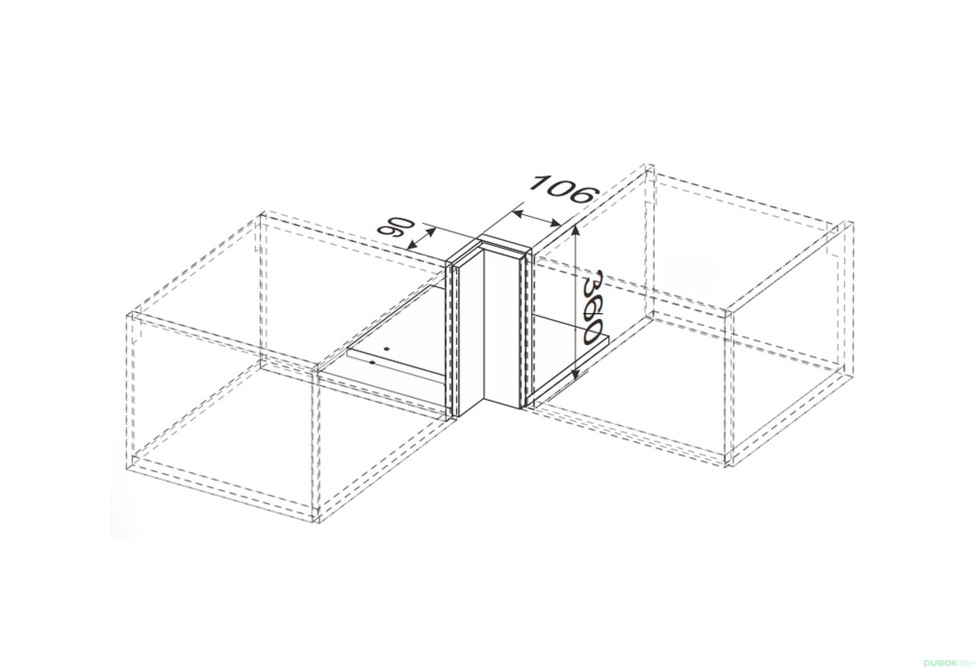 Vrchní roh 90°/360 antresol podvod Leo - Fotografie 2 Fotografie 2 - Vrchní roh 90°/360 antresol podvod Leo