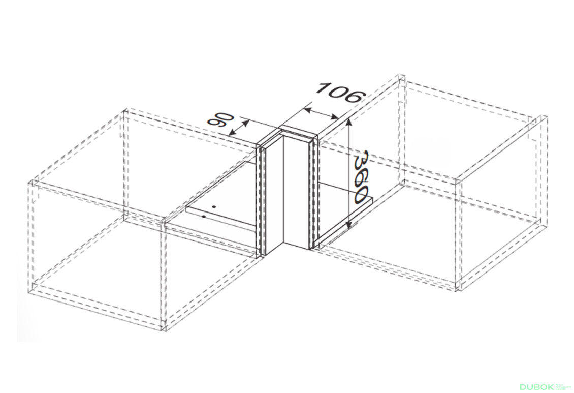Vrchní roh 90°/360 antresol podvod Leo - Fotografie 2 Fotografie 2 - Vrchní roh 90°/360 antresol podvod Leo