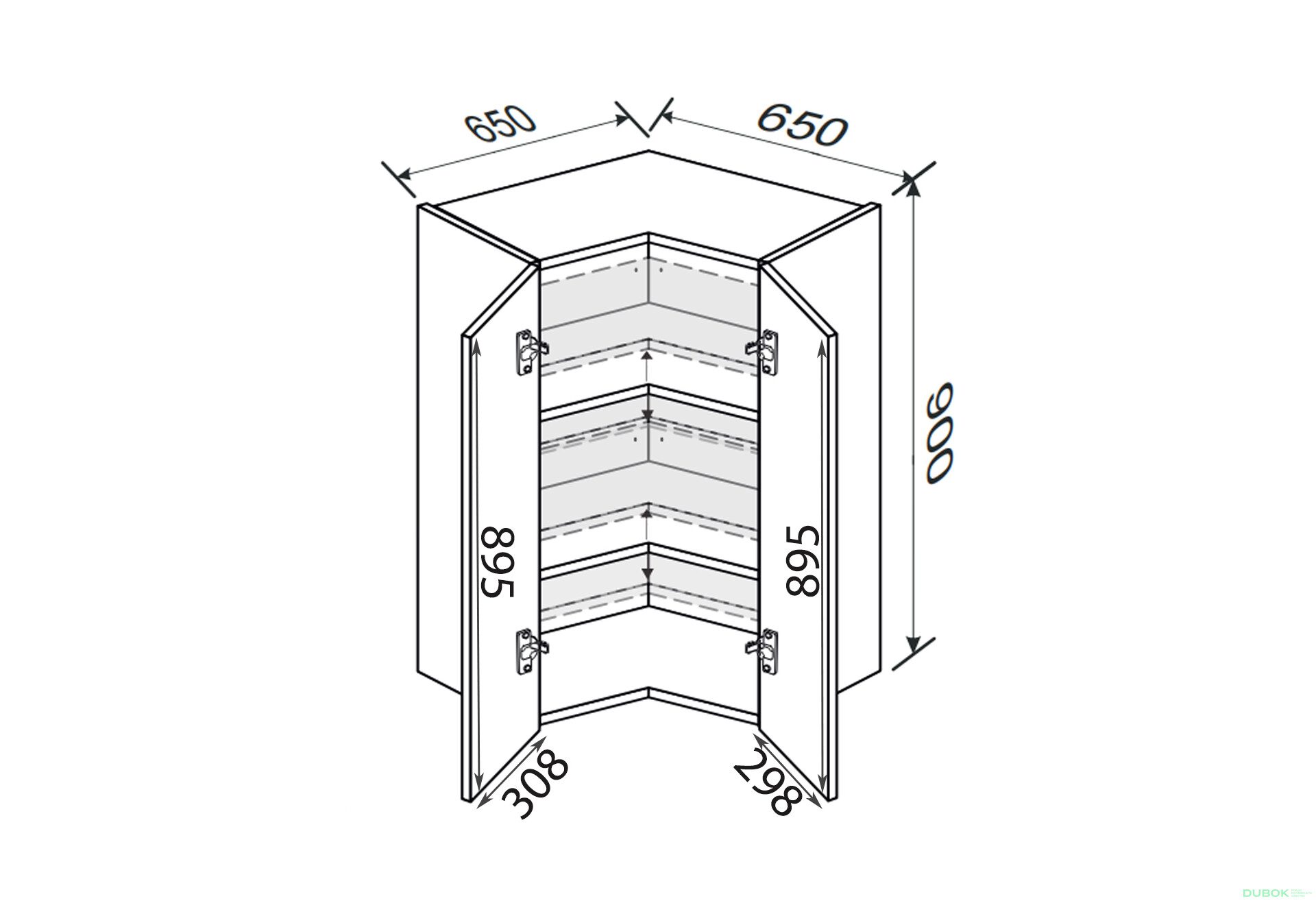 Vrchní roh V 90°/900 2dv Leo - Fotografie 2 Fotografie 2 - Vrchní roh V 90°/900 2dv Leo