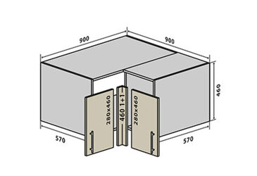 V82 Rohová skříňka 90 Sonata Luxe