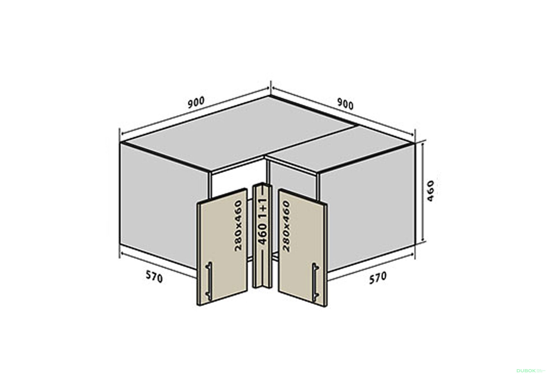 Fotografie 1 - V82 Rohová skříňka 90 Sonata Luxe