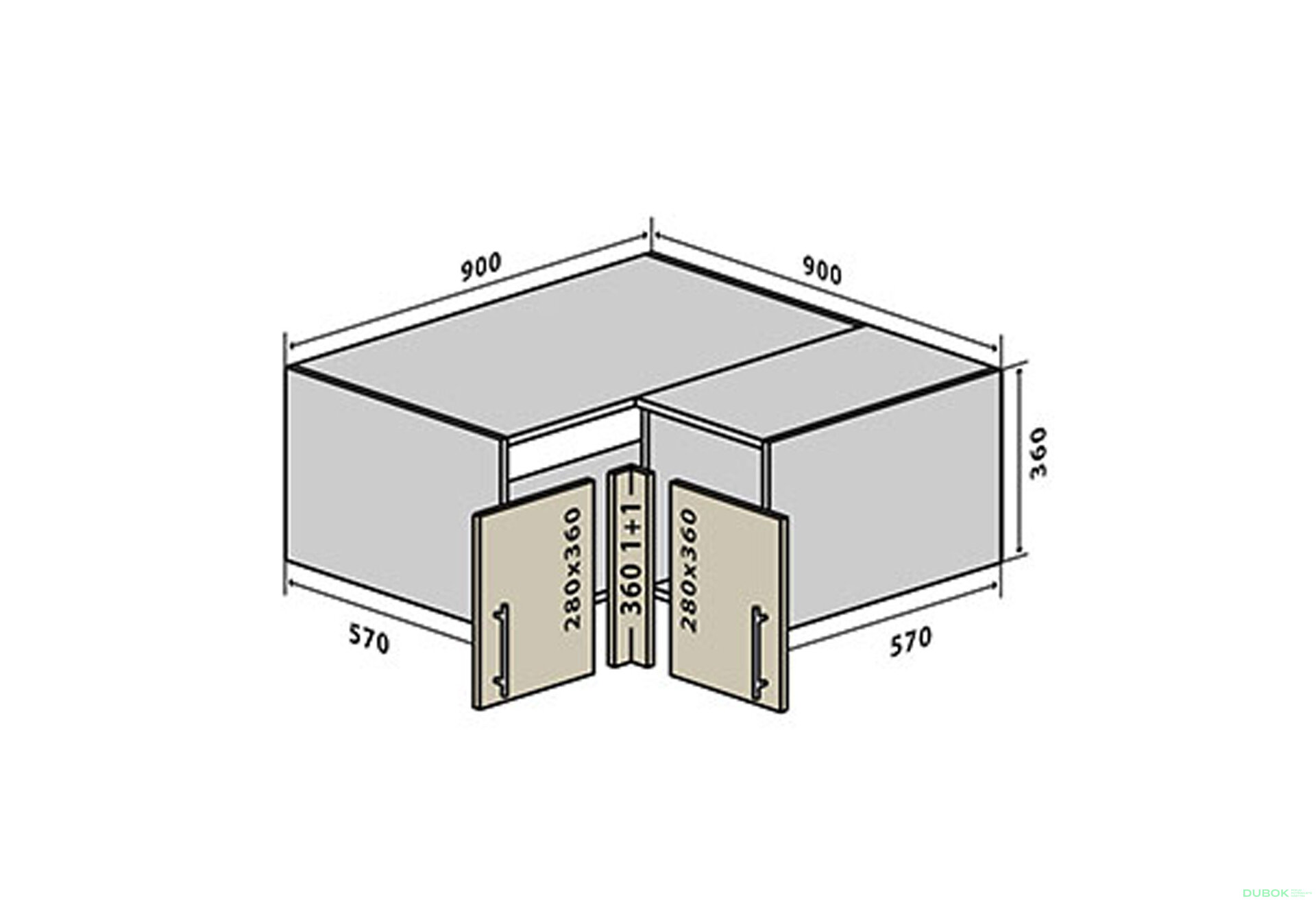 Fotografie 1 - V80 Rohová Skříňka 90 Sonata Luxe