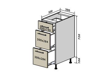 N8 Skříňka 3Š 30 Sonata Luxe