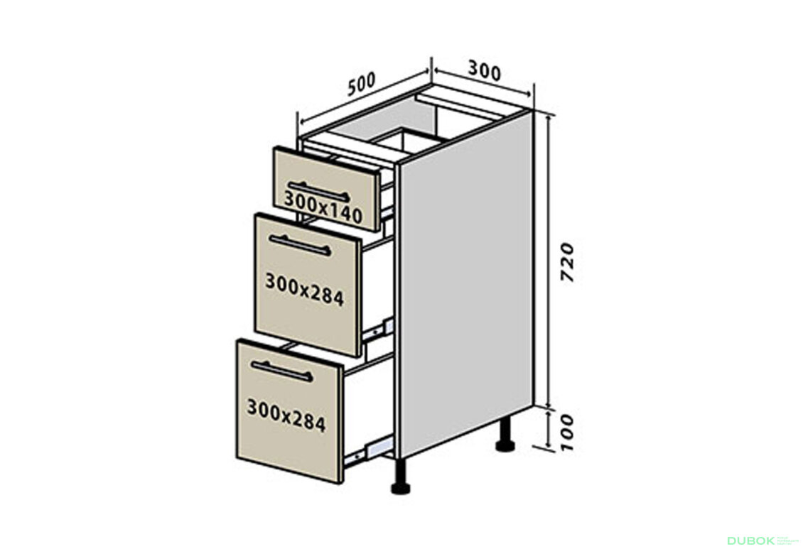 N8 Skříňka 3Š 30 Sonata Luxe
