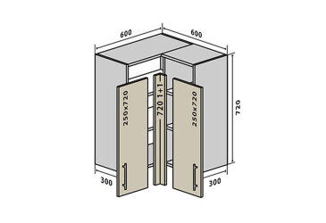 V18 Rohová Skříňka 60x60 Sonata Luxe
