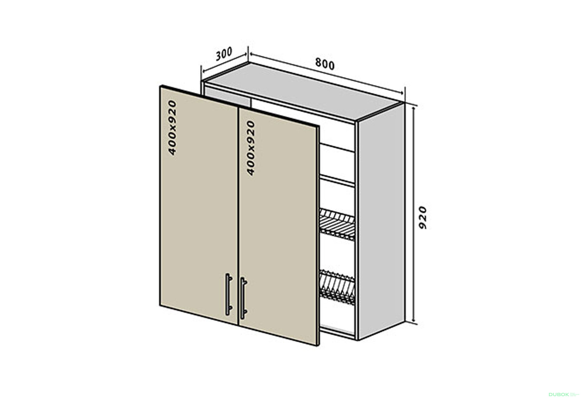Fotografie 1 - V49 Skříňka 2D 80 Sušení Sonata Luxe