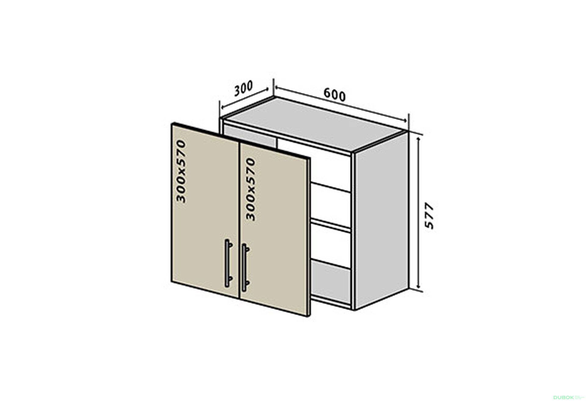 Fotografie 1 - V53 Skříňka 2D 60 Sonata Luxe