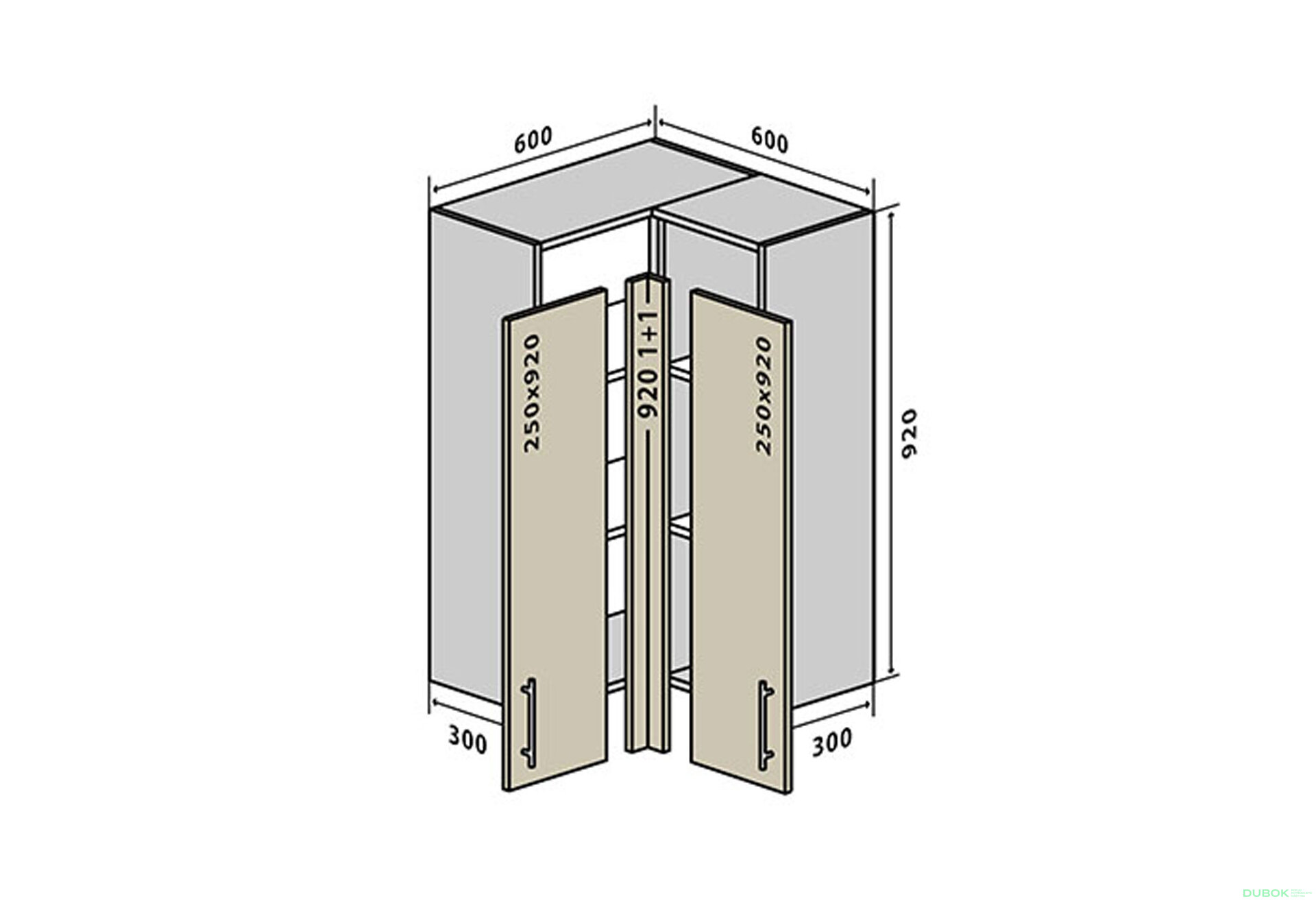 Fotografie 1 - V58 Rohová skříňka 60x60 Sonata Luxe