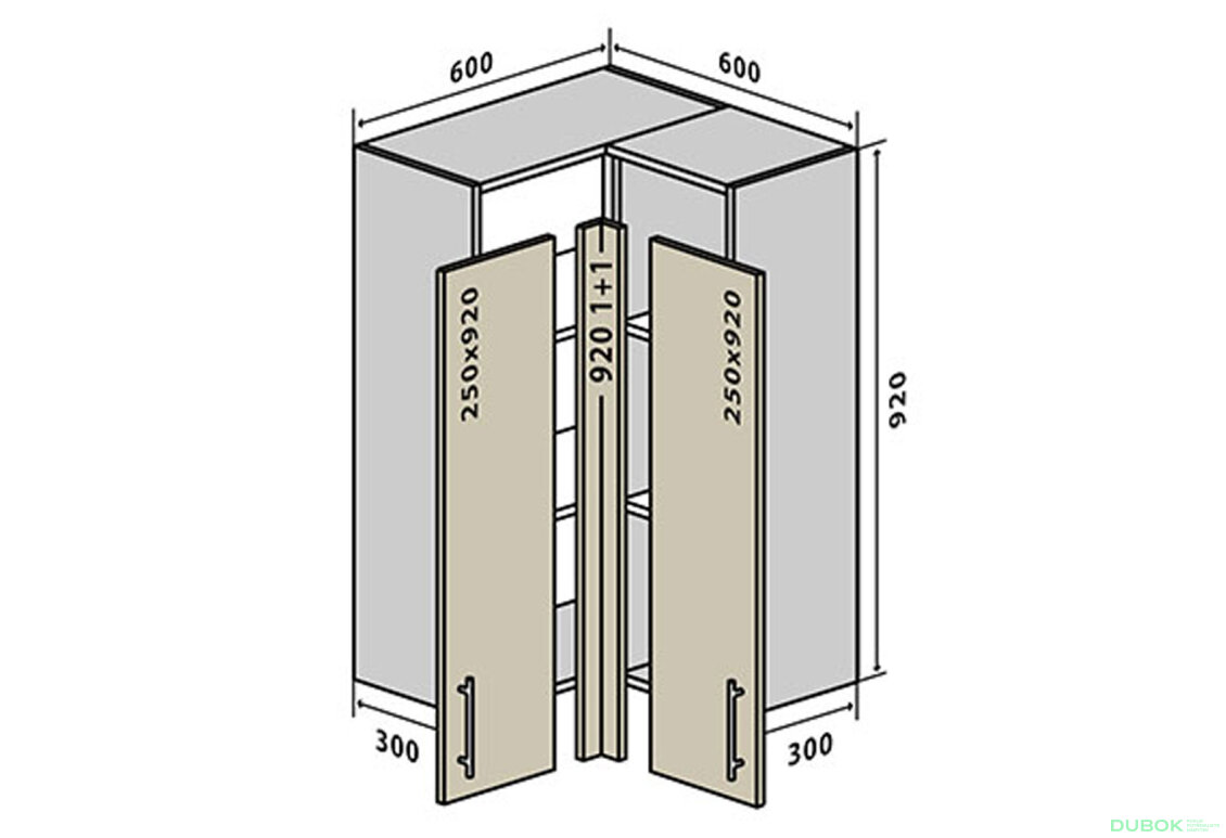 V58 Rohová skříňka 60x60 Sonata Luxe