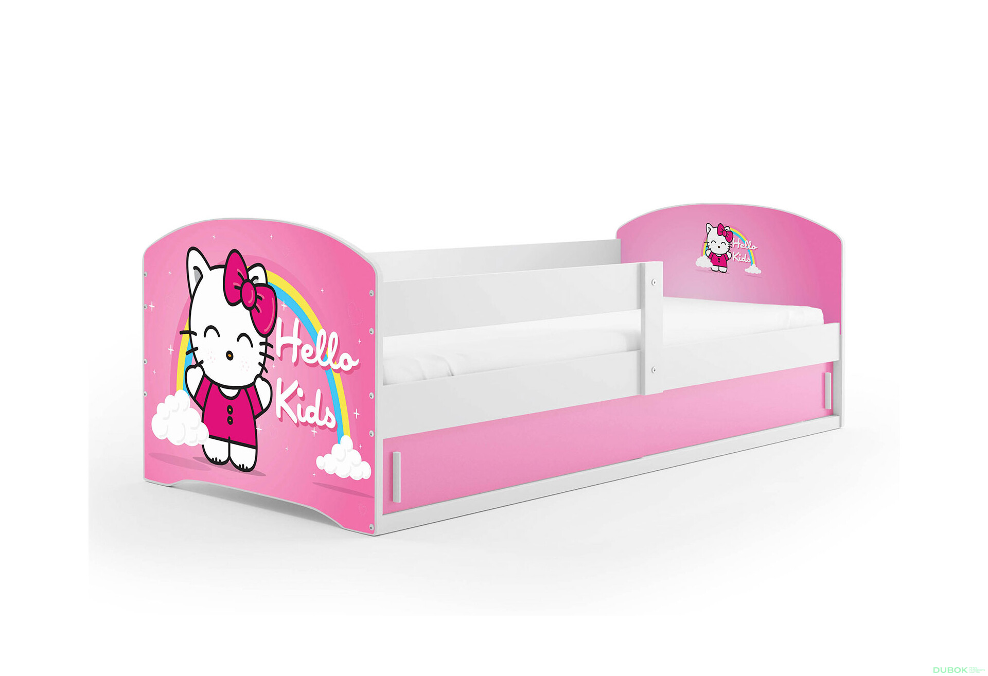 Fotografie 1 - Postel Luki 1 bílé Hello Kids 80x160 cm s roštem, matrací