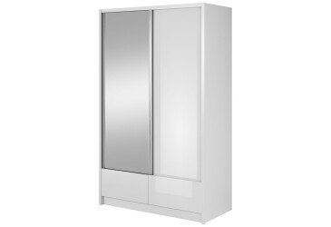 Skříň Aria I 130 bílý / bílý lesk