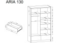 Skříň Aria I 130 bílý / bílý lesk - Fotografie 4 Fotografie 4 - Skříň Aria I 130 bílý / bílý lesk