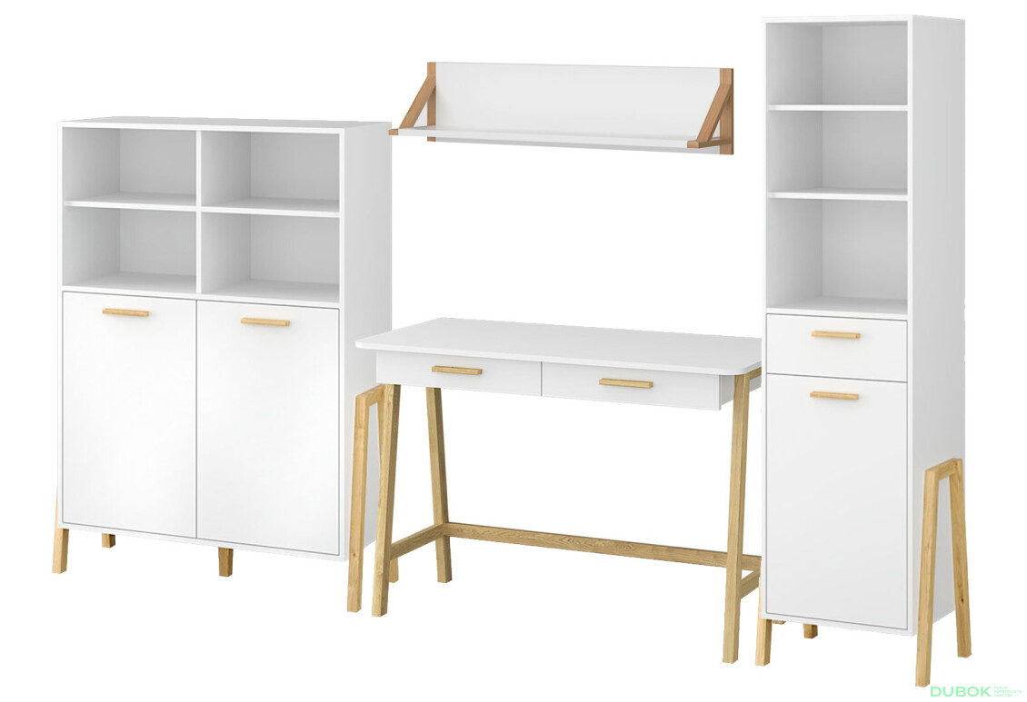 Kancelářská sestava 2.8 m bílá Belle