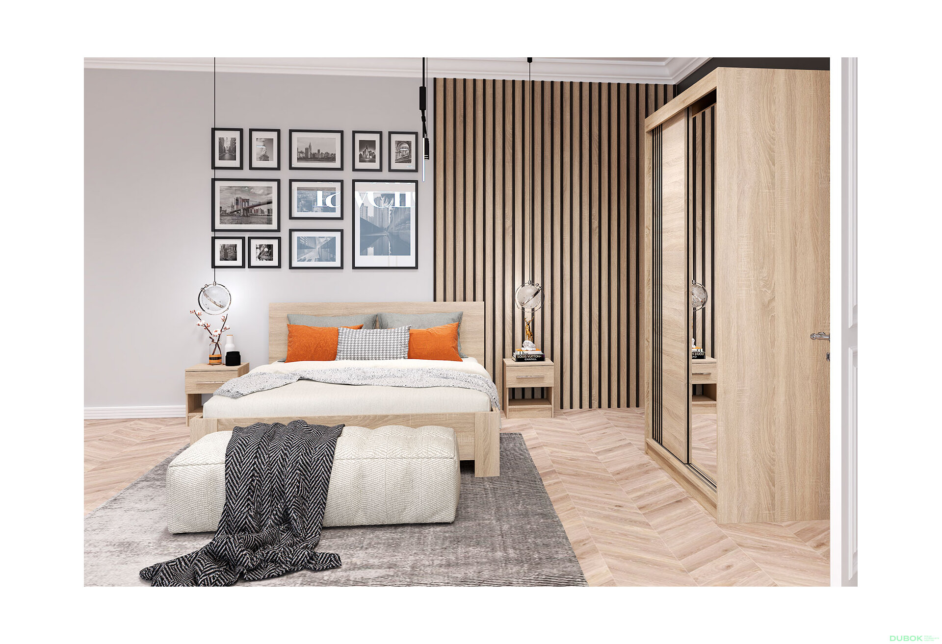 Fotografie 3 - Postel Mediolan 160x200 dub sonoma Idczak meble