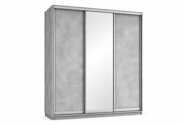 Skříň s posuvnými dveřmi 2000x2200x600 2LTD 1 Zrcadlo Industrial, profil stříbrný