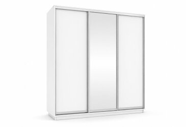 Skříň s posuvnými dveřmi 2000x2200x600 2LTD 1 Zrcadlo Nymphea Alba, profil stříbrný