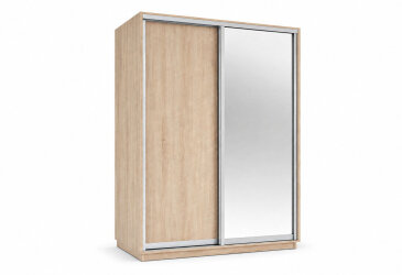 Skříně s posuvnými dveřmi 1800x2200x600 1LTD 1 Zrcadlo Dub Sonoma, profil stříbrný