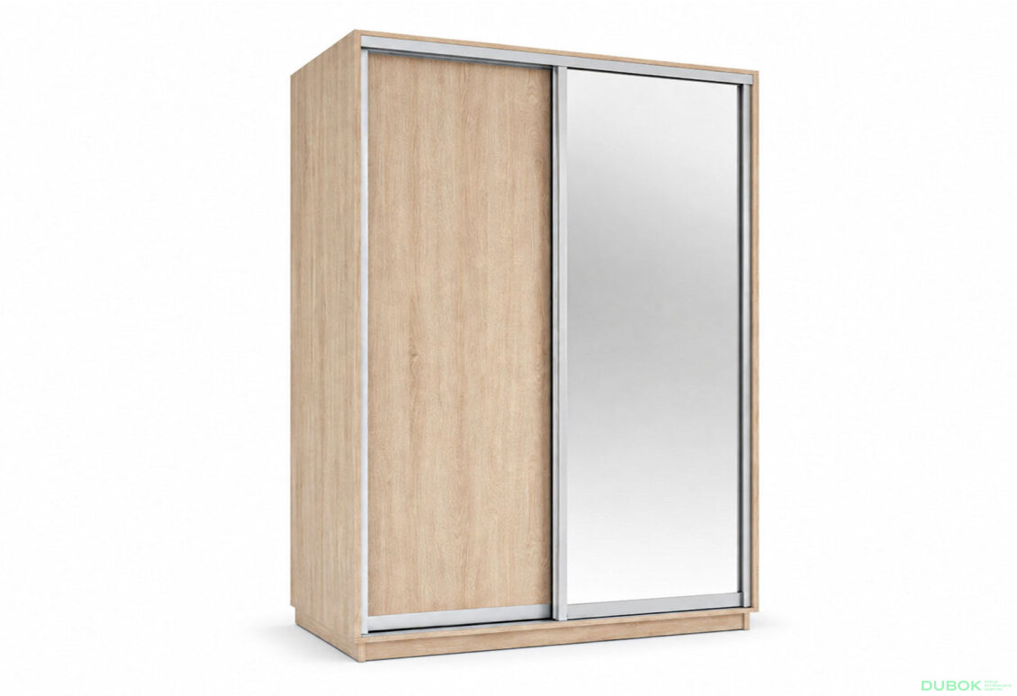 Skříně s posuvnými dveřmi 1800x2200x600 1LTD 1 Zrcadlo Dub Sonoma, profil stříbrný