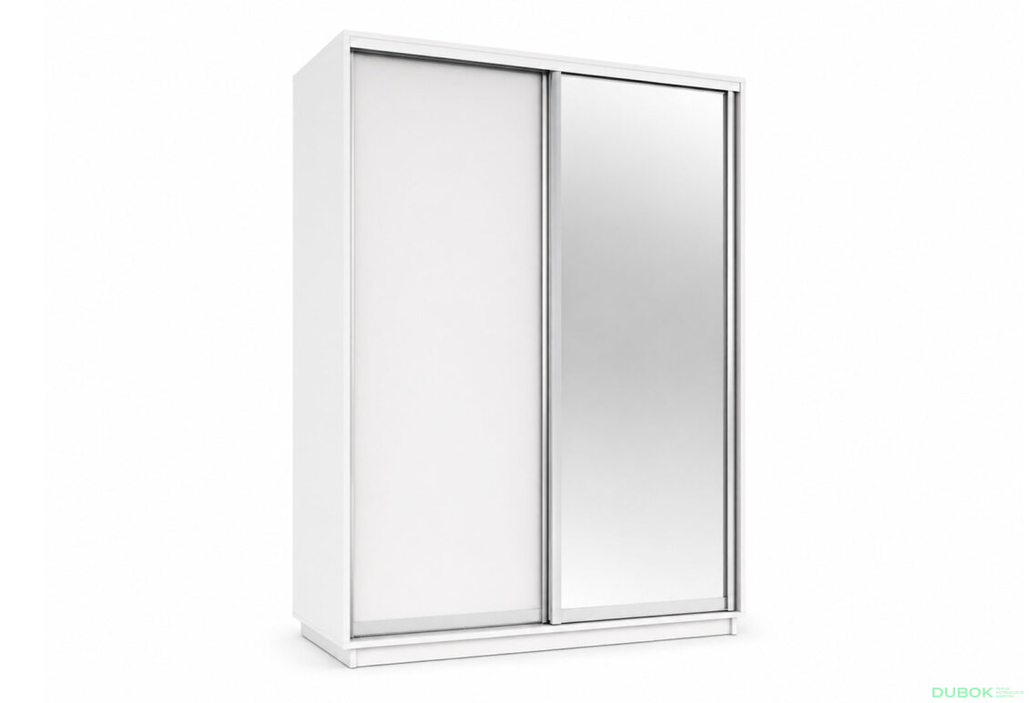 Skříň s posuvnými dveřmi 1800x2200x600 1LTD 1 Zrcadlo Nymphea Alba, profil stříbrný