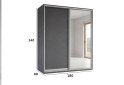 Fotografie 2 - Skříň s posuvnými dveřmi 2400x1800x600 1LTD 1 Zrcadlo grafit šedý, profil stříbrný
