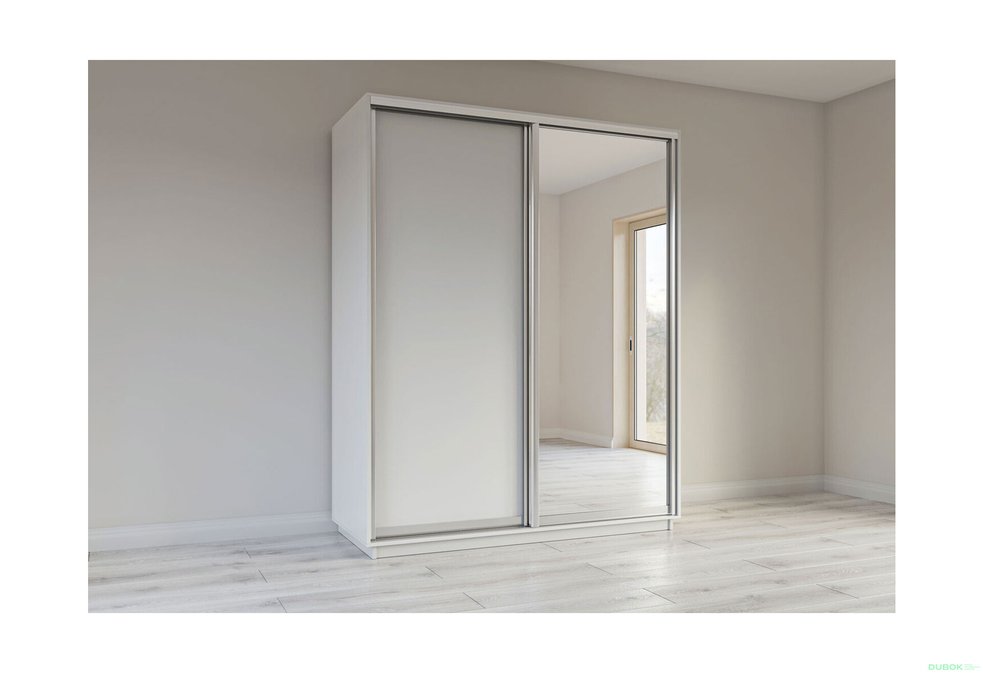 Fotografie 1 - Skříň s posuvnými dveřmi 2400x1800x600 1LTD 1 Zrcadlo Nymphea Alba, profil stříbrný