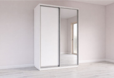 Skříně s posuvnými dveřmi 2400x1500x600 1LTD 1 Zrcadlo Nymphea Alba, profil stříbrný