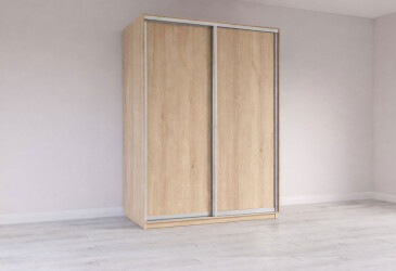 Skříň s posuvnými dveřmi 2200x1500x600 2LTD Dub Sonoma, profil stříbrnýSkriňa s posuvnými dverami 2200x1500x600 2DTD Dub Sonoma, profil strieborný