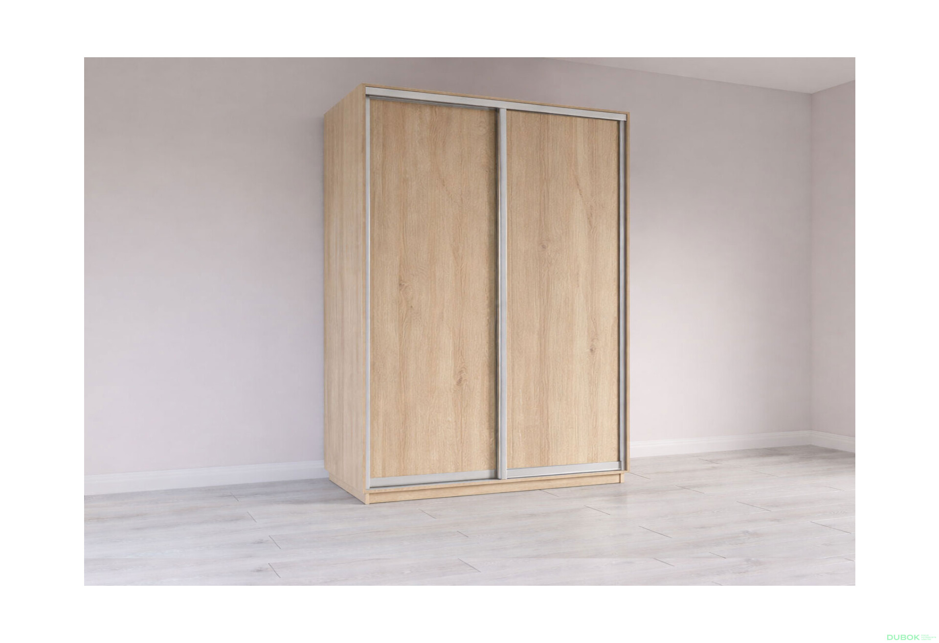 Fotografie 1 - Skříň s posuvnými dveřmi 2200x1500x600 2LTD Dub Sonoma, profil stříbrnýSkriňa s posuvnými dverami 2200x1500x600 2DTD Dub Sonoma, profil strieborný