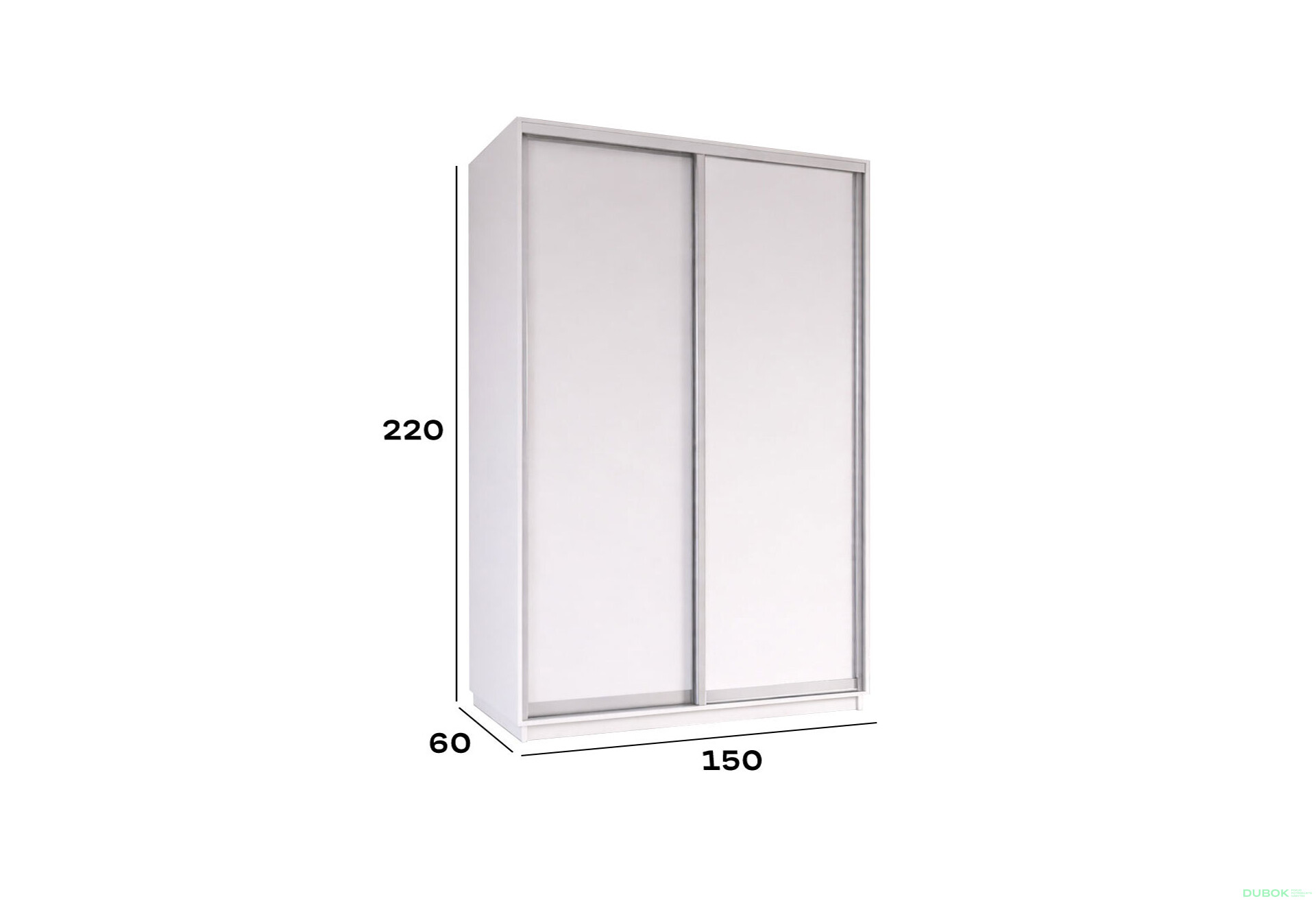 Fotografie 2 - Skříň s posuvnými dveřmi 2200x1500x600 2LTD Nymphea Alba, profil stříbrný