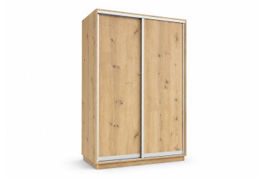 Skříň s posuvnými dveřmi 1500x2200x600 2LTD Dub Artisan, profil stříbrný