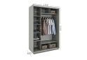 Obrázek 6 - Skříň s posuvnými dveřmi 1500x2200x600 1LTD 1 Zrcadlo myší šedá, profil stříbrný