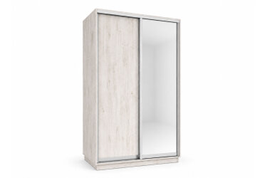 Skříně s posuvnými dveřmi 1400x2200x600 1LTD 1 Zrcadlo Dub Craft bílý, profil stříbrný