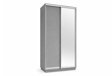 Skříň s posuvnými dveřmi 1200x2200x600 1LTD 1 Zrcadlo šedá myška, profil stříbrný