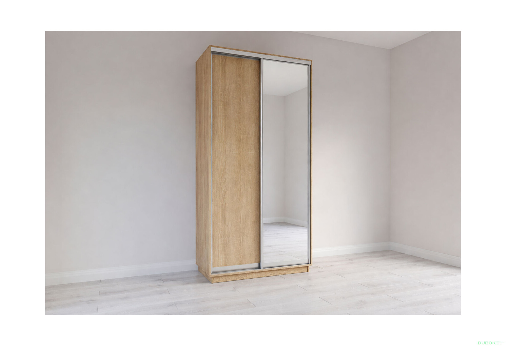 Fotografie 1 - Skříně s posuvnými dveřmi 2400x1200x600 1LTD 1 Zrcadlo Dub Sonoma, profil stříbrný