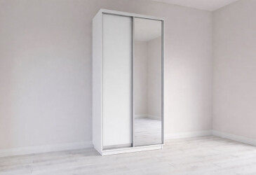 Skříň s posuvnými dveřmi 2400x1200x600 1LTD 1 Zrcadlo Nymphea Alba, profil stříbrný