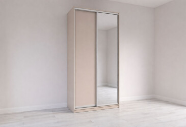 Skříň s posuvnými dveřmi 2400x1200x600 1LTD 1 Zrcadlo Kašmír, profil stříbrný