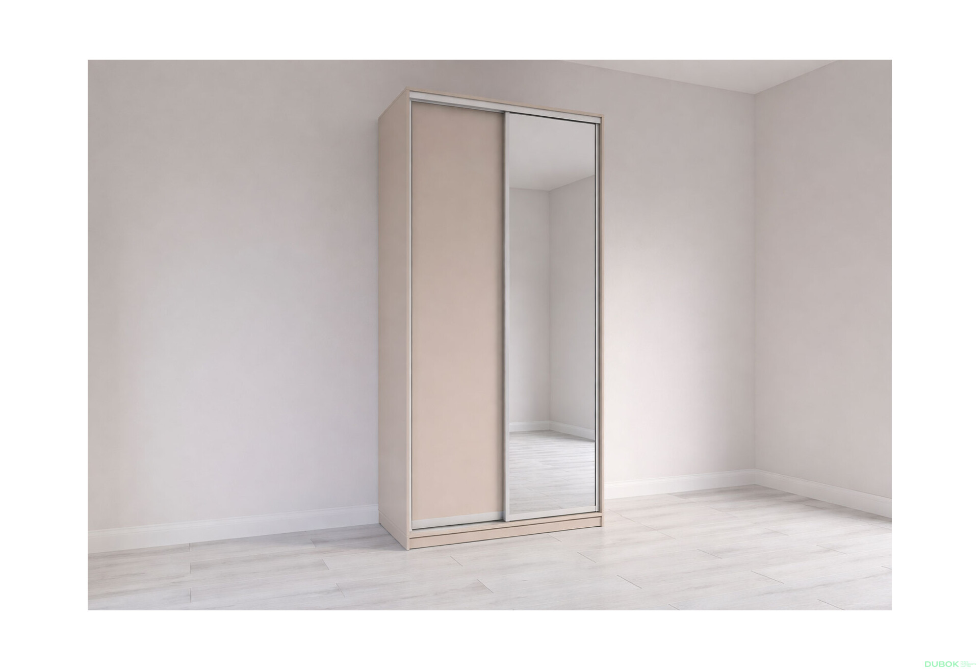 Fotografie 1 - Skříň s posuvnými dveřmi 2400x1200x600 1LTD 1 Zrcadlo Kašmír, profil stříbrný