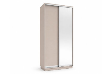 Skříň s posuvnými dveřmi 1200x2400x600 1LTD 1 Zrcadlo Kašmír, profil stříbrný
