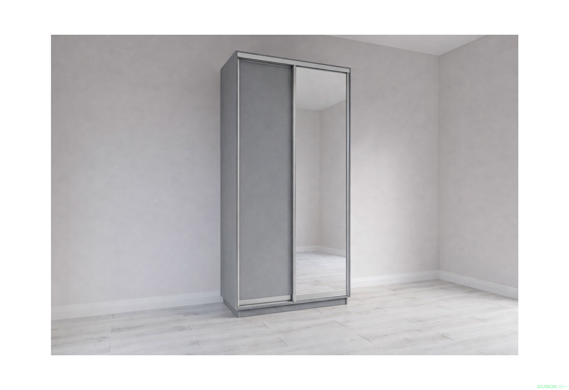 Fotografie 1 - Skříň s posuvnými dveřmi 2400x1200x600 1LTD 1 Zrcadlo myší šedá, profil stříbrný