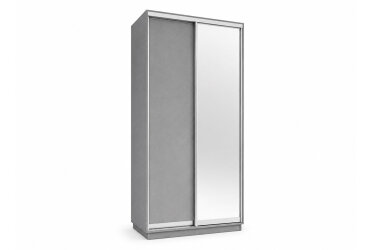 Skříň s posuvnými dveřmi 1200x2400x600 1LTD 1 Zrcadlo myší šedá, profil stříbrný