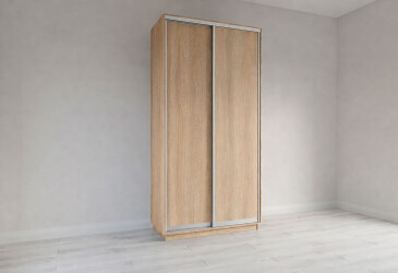 Skříň s posuvnými dveřmi 2200x1000x450 2LTD Dub Sonoma, profil stříbrný