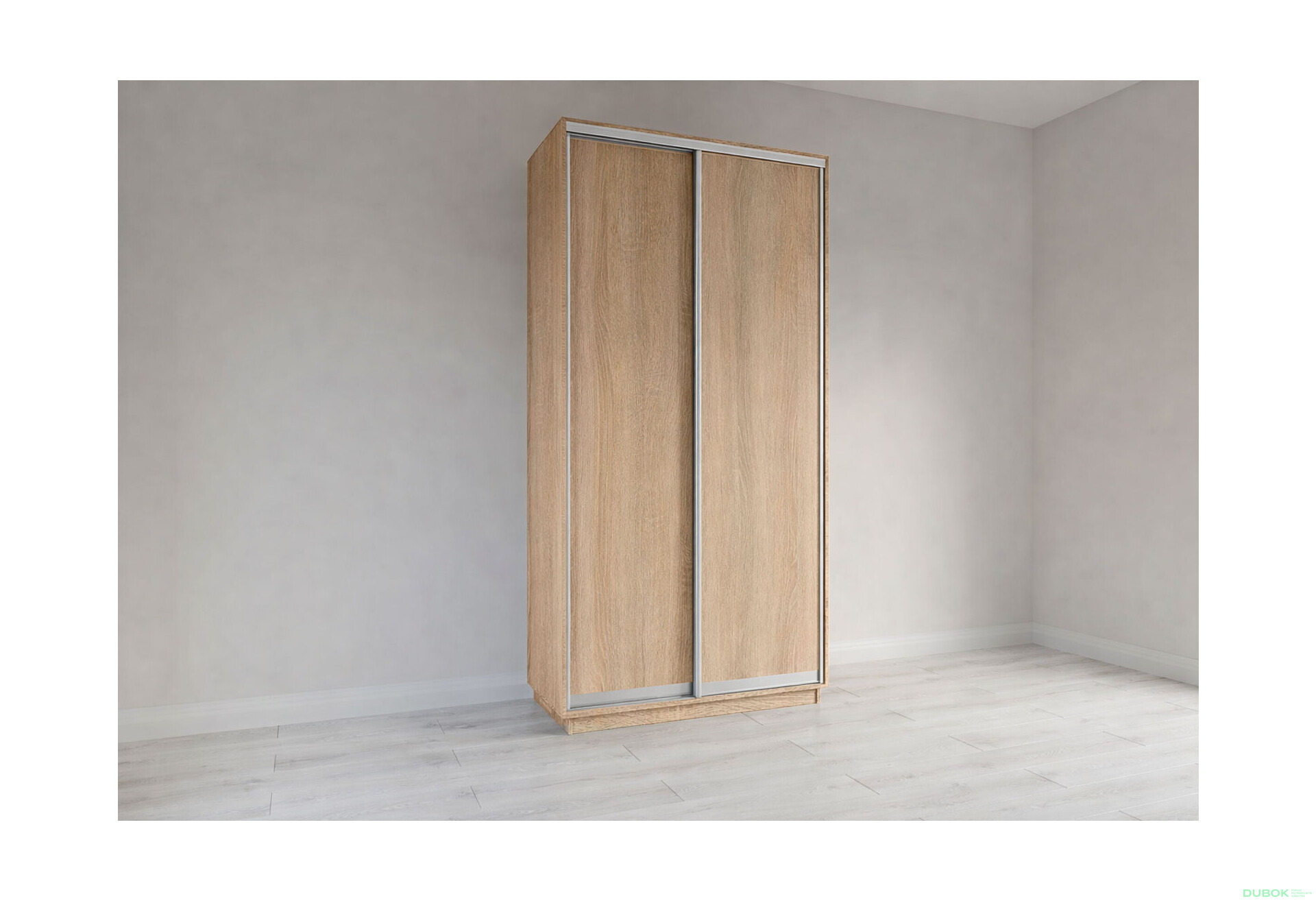 Fotografie 1 - Skříň s posuvnými dveřmi 2200x1000x450 2LTD Dub Sonoma, profil stříbrný