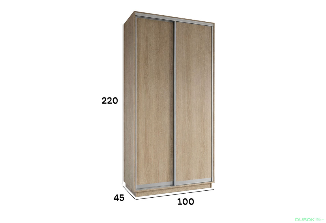 Fotografie 3 - Skříň s posuvnými dveřmi 2200x1000x450 2LTD Dub Sonoma, profil stříbrný